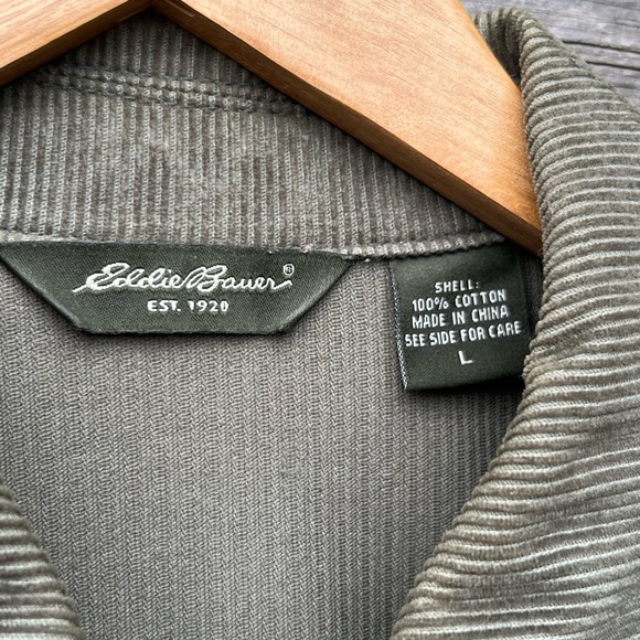 Eddie Bauer Green Cotton Corduroy Chore Coat Women’s Size Large - Picture 4 of 4